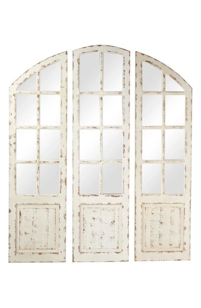 Sonoma Sage Home White Wood Windowpane Inspired 3-panel Wall Mirror