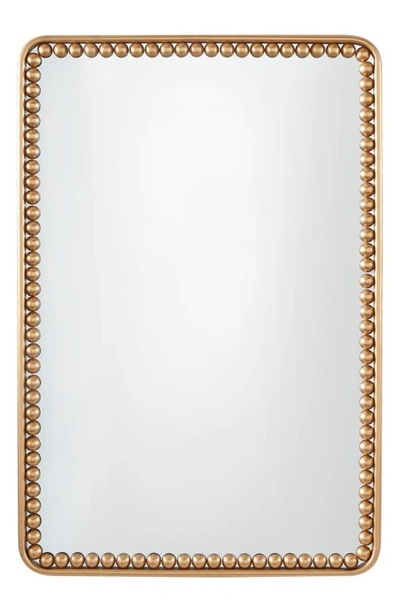Vivian Lune Home Bead Trim Rectangular Wall Mirror In Gold