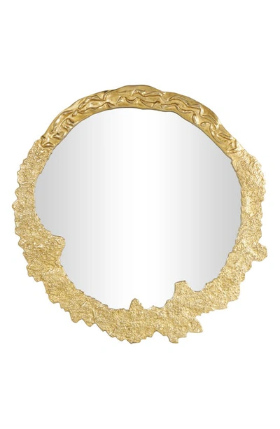 Vivian Lune Home Abstract Round Wall Mirror In Gold