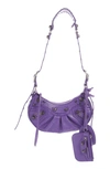 Balenciaga Extra Small Le Cagole Lambskin Shoulder Bag In Purple