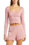 Bp. Pointelle Rib Short Pajamas In Mauve