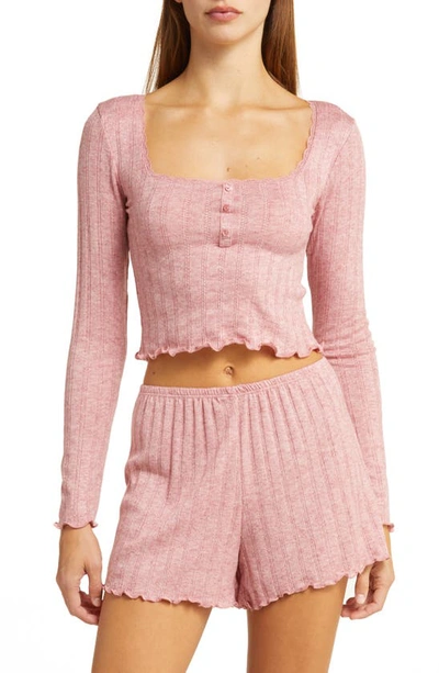 Bp. Pointelle Rib Short Pyjamas In Mauve