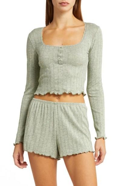 Bp. Pointelle Rib Short Pajamas In Sage