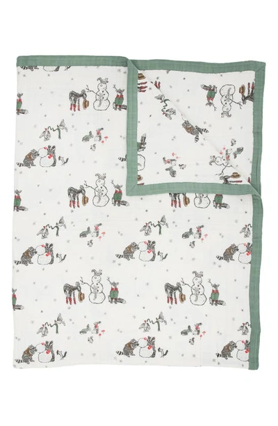 Little Unicorn Cotton Muslin Quilted Throw In Snow Day