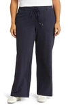 Wit & Wisdom Leisure Drawstring Knit Pants In Navy