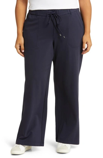 Wit & Wisdom Leisure Drawstring Knit Pants In Navy
