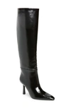 Jeffrey Campbell Sincerely Over The Knee Boot In Black Shiny