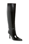 Jeffrey Campbell Sincerely Over The Knee Boot In Black Shine