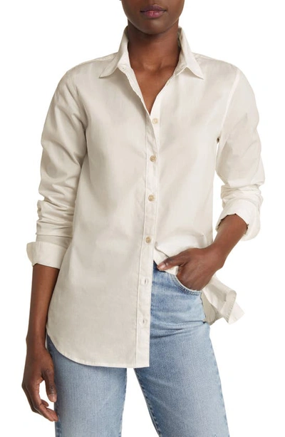 Faherty Malibu Cotton Poplin Button-up Shirt In Ivory