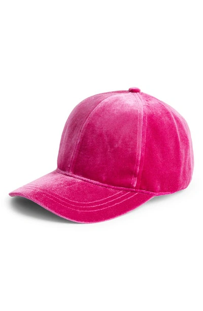 Treasure & Bond Velvet Baseball Cap In Pink