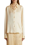 Khaite Argo Button-up Silk Shirt In White