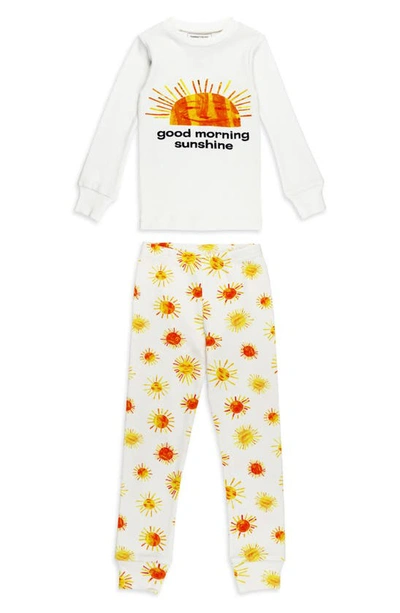 L'ovedbaby X 'the Very Hungry Caterpillar™' Kids' Fitted Organic Cotton Two-piece Pajamas In Sunny Day
