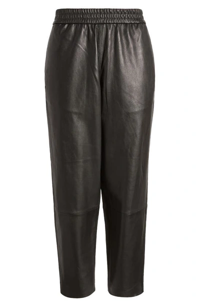 Allsaints Jen Leather Joggers In Black