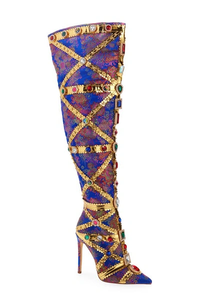 Azalea Wang Berkley Knee High Boot In Blue