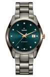 Rado Hyperchrome Diamond Automatic Bracelet Watch, 42mm In Teal/ Silver