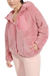 Ugg Ruthie Fleece Zip Jacket In Horizon Pink/ New Coral