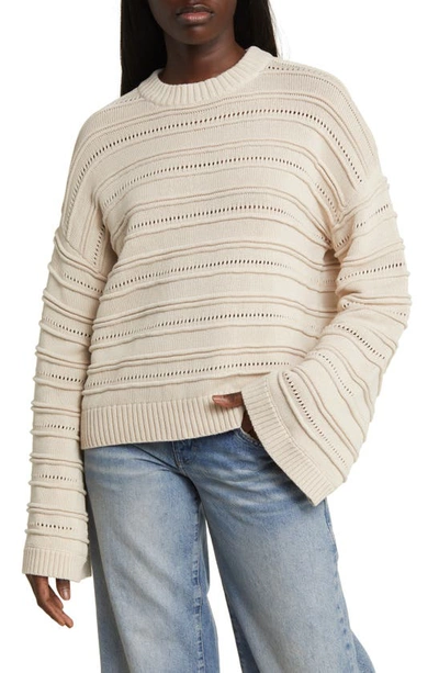 Rip Curl Pacific Dreams Pointelle Sweater In Cream