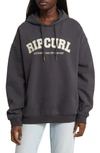 Rip Curl Varsity Appliqué Hoodie In Washed Black