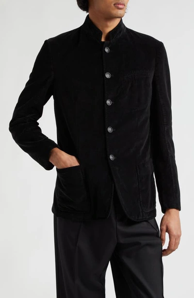Massimo Alba Gstaad Cotton Velveteen Jacket In Nero Lavato