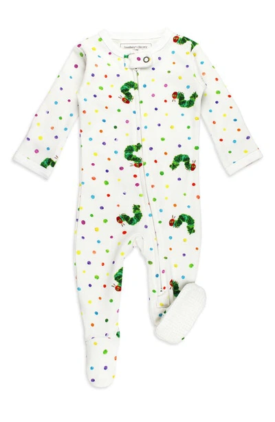 L'ovedbaby Babies' X The Very Hungry Caterpillar Fitted One-piece Organic Cotton Footie Pajamas In White