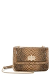 Brahmin Rosalie Croc Embossed Leather Convertible Crossbody Bag In Macchiato