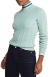 Vineyard Vines Cable Stitch Cashmere Sweater In Mist Green