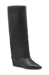 Charles By Charles David Perez Knee High Wedge Boot In Black-le