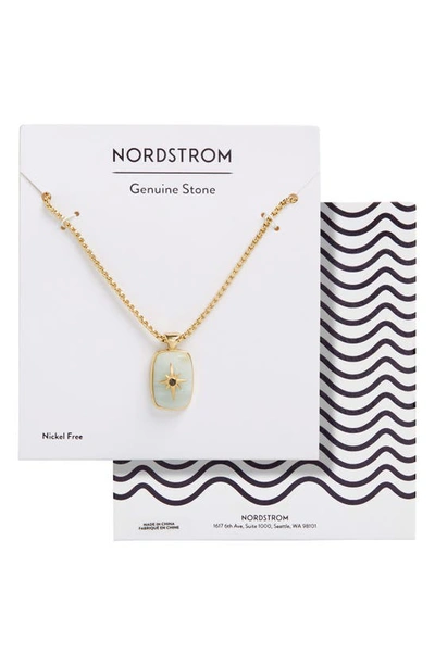 Nordstrom Amazonite Starburst Pendant Necklace In Aqua- Gold