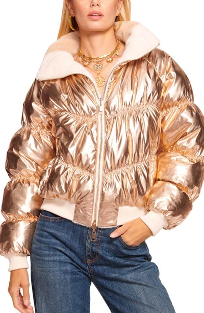 Ramy Brook Stenmark Reversible Puffer Jacket In Rose Gold