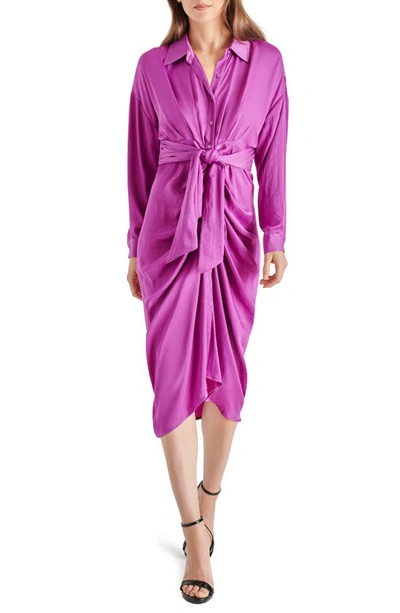 Steve Madden Sula Long Sleeve Shirtdress In Pink