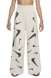 Nike Women's  Sportswear Phoenix Cozy Bouclã© High-waisted Wide-leg Knit Pants In Brown
