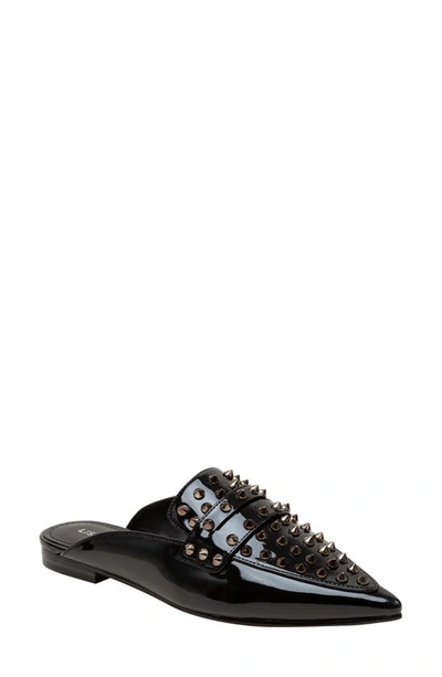 Lisa Vicky Mojo Studded Pointed Toe Mule In Black Patent