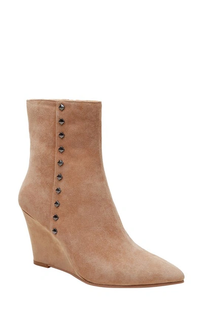 Lisa Vicky Sassy Pointed Toe Wedge Bootie In Saddle