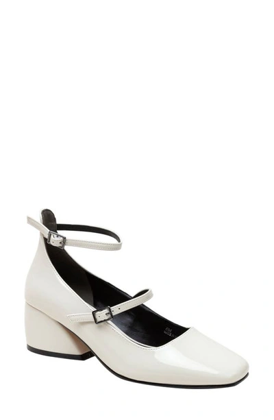 Lisa Vicky Saint Ankle Strap Pump In Winter White Patent