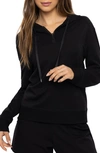 Travismathew Horizon Line Quarter Zip Hoodie In Black