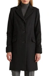 Lauren Ralph Lauren Reefer Wool Blend Coat In Charcoal