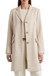 Ralph Lauren Reefer Wool Blend Coat In Cream/ Beige