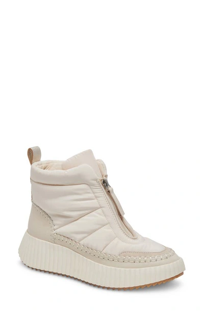 Dolce Vita Devlin High Top Platform Trainer In Ivory Nylon