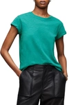 Allsaints Anna Cuff Sleeve Cotton T-shirt In Ziggy Green