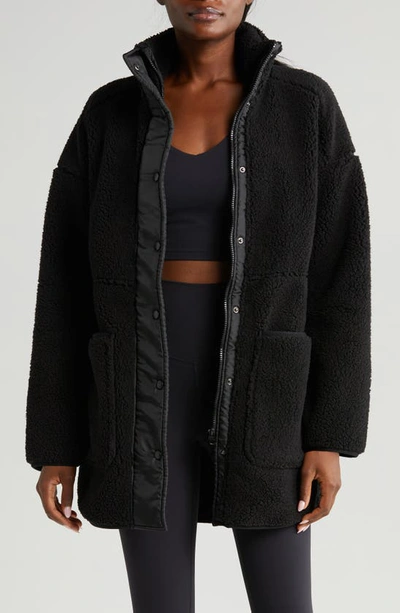 Zella Cozy Faux Shearling Jacket In Black