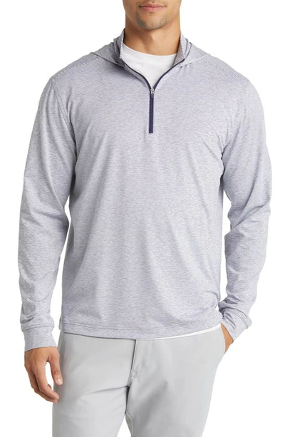 Johnnie-o Hybrid Performance Quarter Zip Hoodie In Heather Twilight