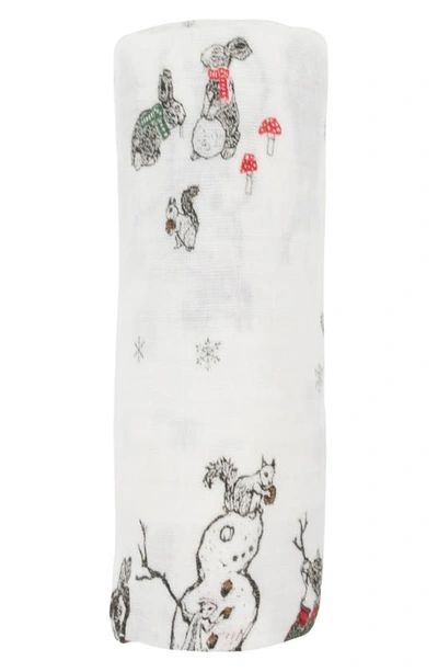 Little Unicorn Cotton Muslin Swaddle Blanket In Snow Day