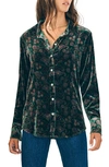 Faherty Geniveive Stretch Velvet Button-up Shirt In Pine Blossom