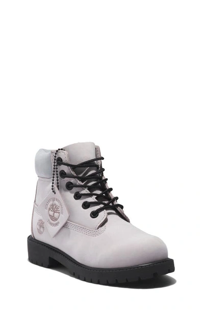 Timberland Kids Premium Waterproof Hiking Boot In Lilac Marble