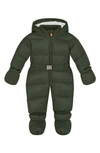 Save The Duck Babies' Hooded Quilted Snowsuit With Removable Mittens In Pine Green