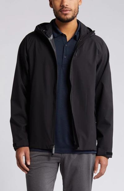Zella Commuter Waterproof Hooded Jacket In Black