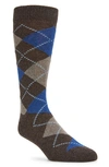 Nordstrom Cash Argyle Dress Socks In Brown
