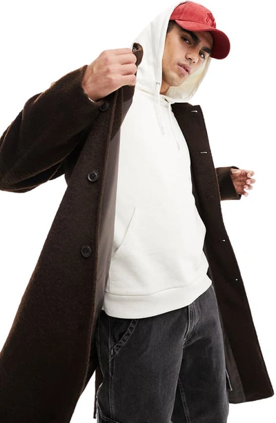 Asos Design Oversize Car Coat In Brown