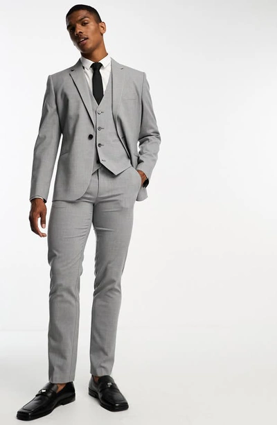 Asos Design Slim Fit Suit Dress Pants In Grey