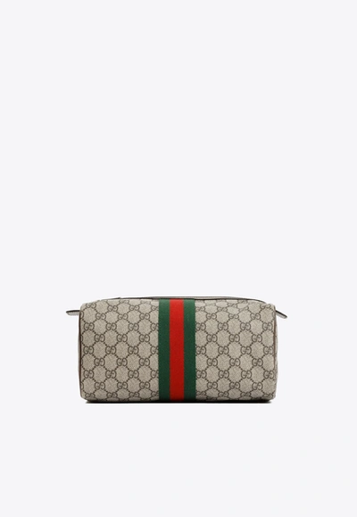 Gucci All-over Logo Pouch Bag In Nude